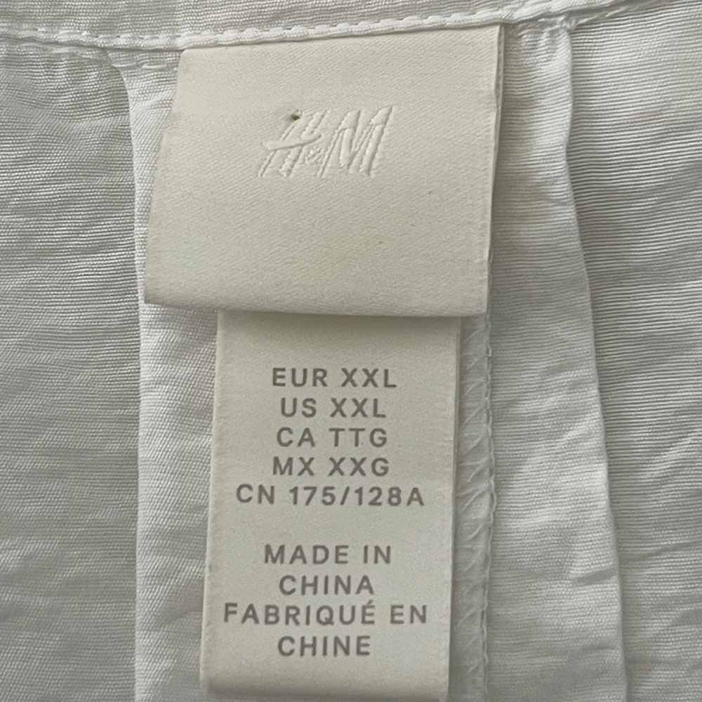 H&M White Sleeveless Button Front Hi Low Dress XXL Sheer Viscose Beach Cover Up - Picture 5 of 8